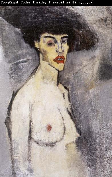 Amedeo Modigliani Female nude with hat